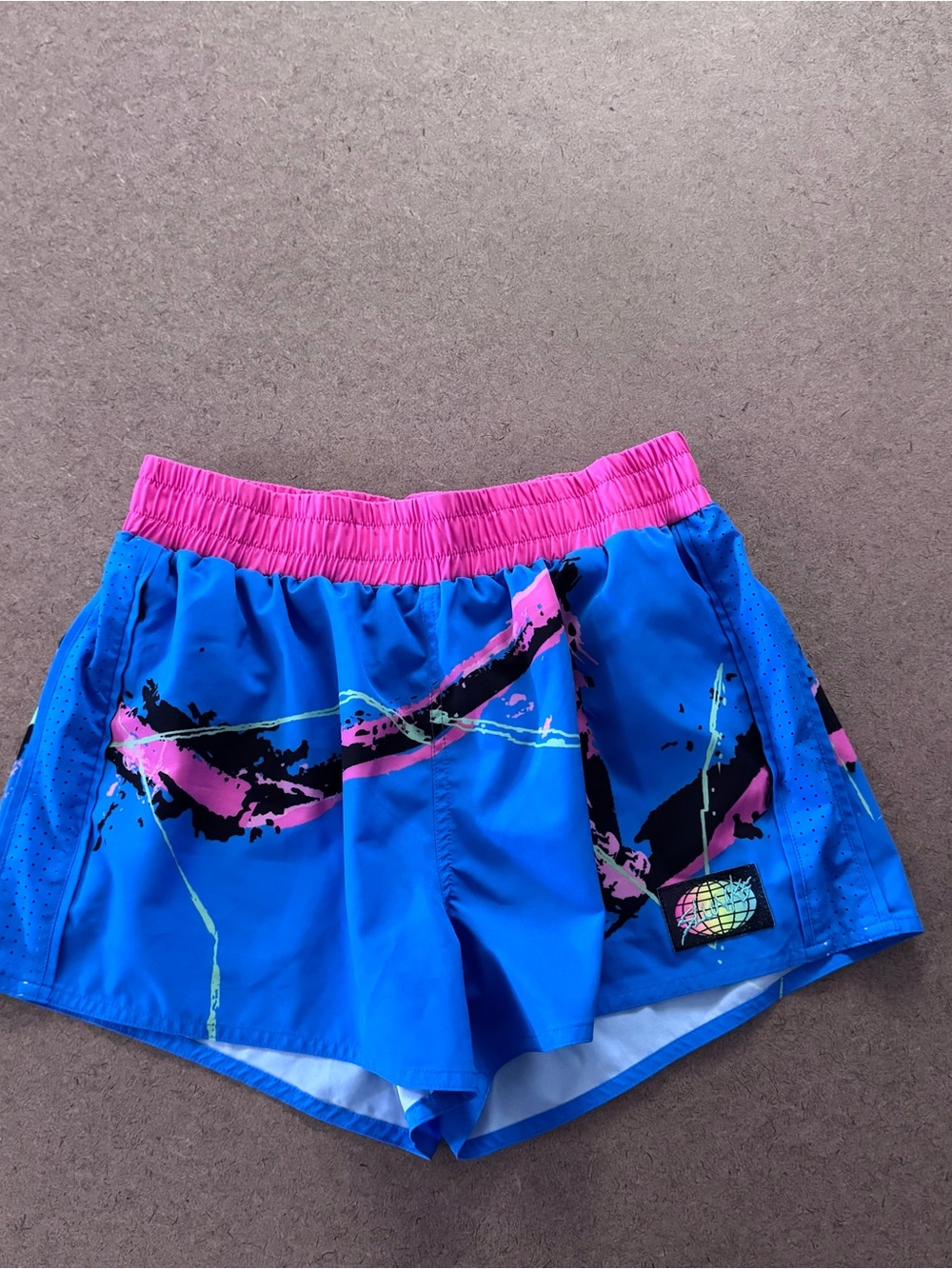 Slunks women Blue and Pink Athletic Shorts small